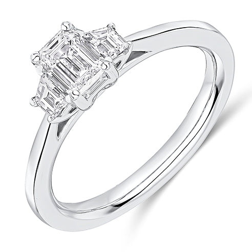 Close-Set Trilogy Emerald Cut Trilogy Ring
