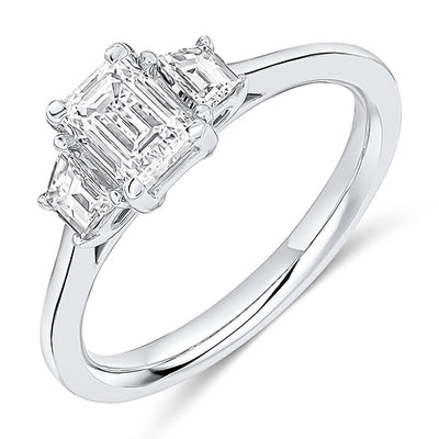 Traditional Trilogy Emerald Cut Trilogy Ring