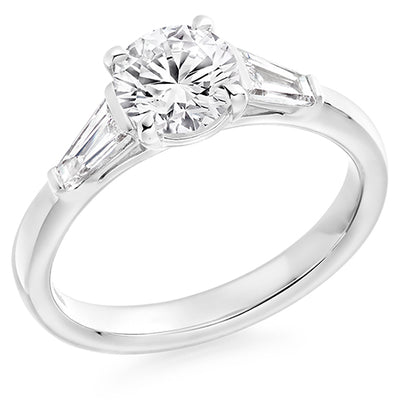 Bar-Set Trilogy Round Brilliant Trilogy Ring