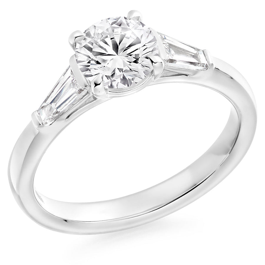 Bar-Set Trilogy Round Brilliant Trilogy Ring
