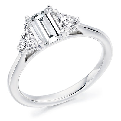 Close-Set Trilogy Emerald Cut or Radiant Cut Trilogy Ring