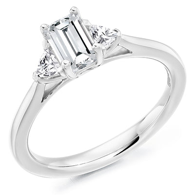 Three-Stone Trilogy Emerald Cut or Radiant Cut Trilogy Ring