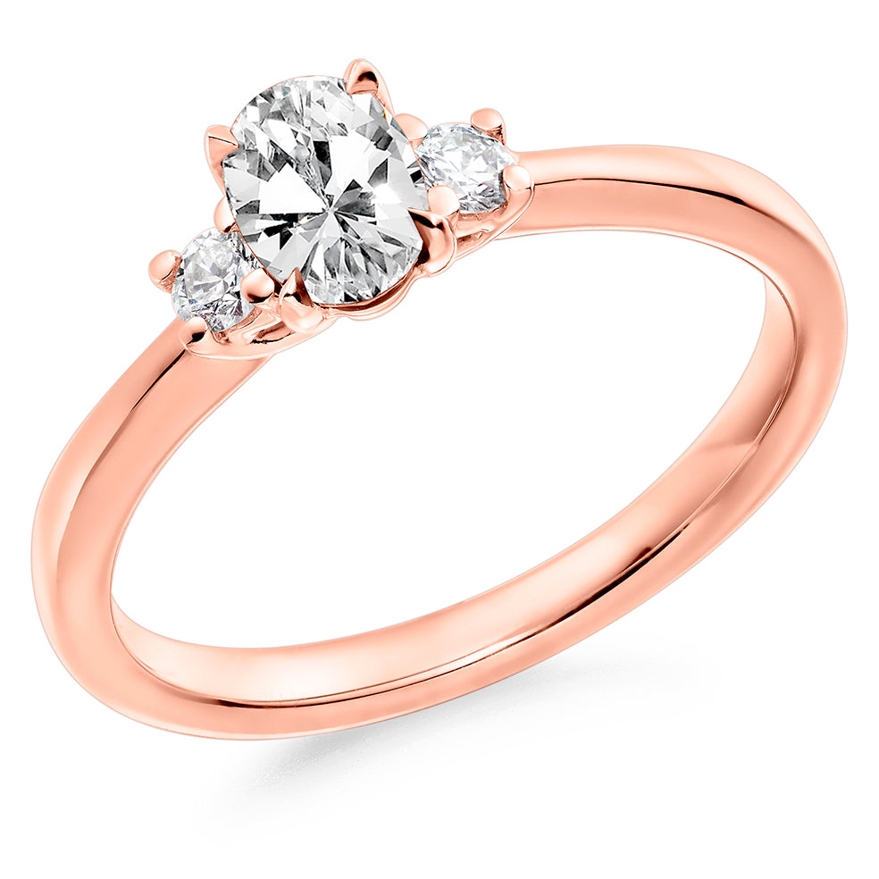 Classic Trilogy Tanzanite & Diamond Trilogy Ring II, 0.12ct in Rose Gold