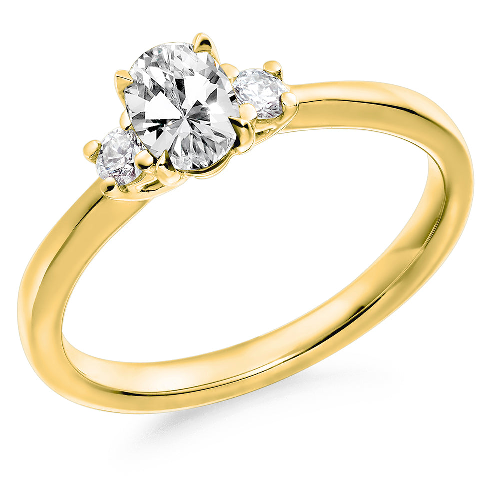 Classic Trilogy Tanzanite & Diamond Trilogy Ring II, 0.12ct in Yellow Gold