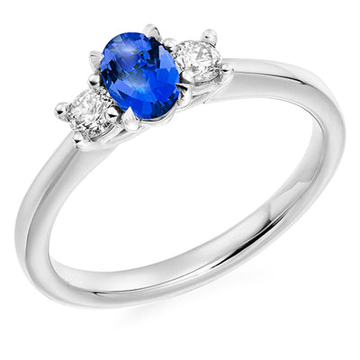 Classic Trilogy Tanzanite & Diamond Trilogy Ring, 0.2ct