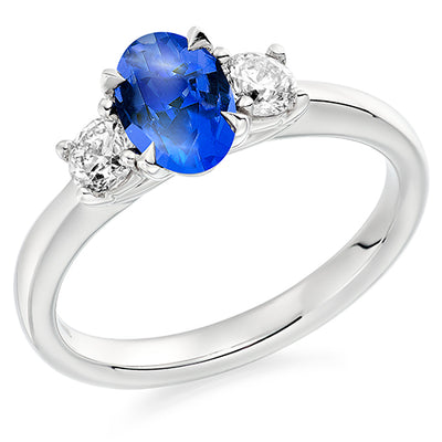 Classic Trilogy Tanzanite & Diamond Trilogy Ring, 0.36ct