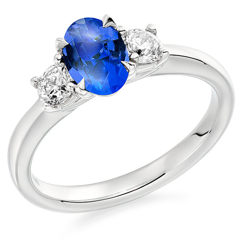 Classic Trilogy Tanzanite & Diamond Trilogy Ring, 0.36ct