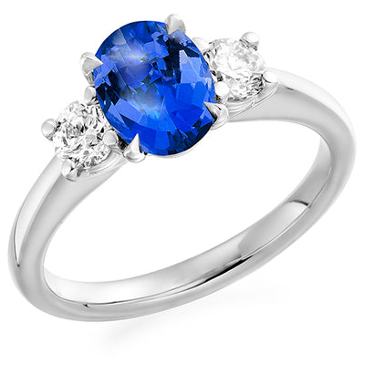Classic Trilogy Tanzanite & Diamond Trilogy Ring II, 0.5ct