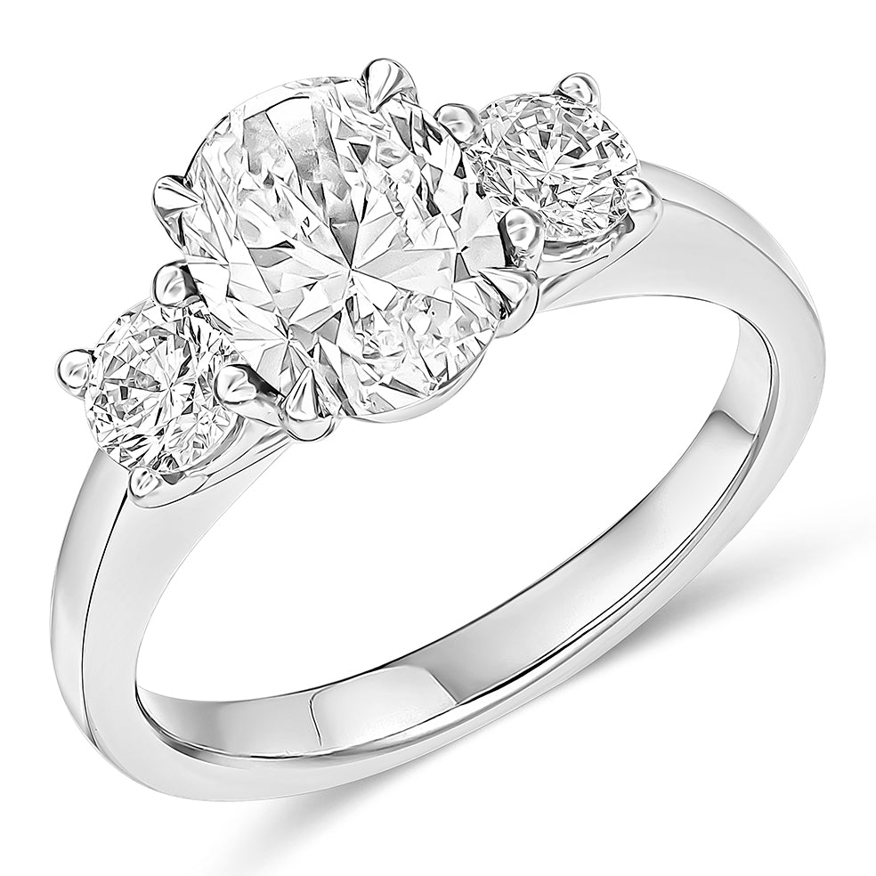 Classic Trilogy Emerald & Diamond Trilogy Ring, 0.6ct in Rose Gold