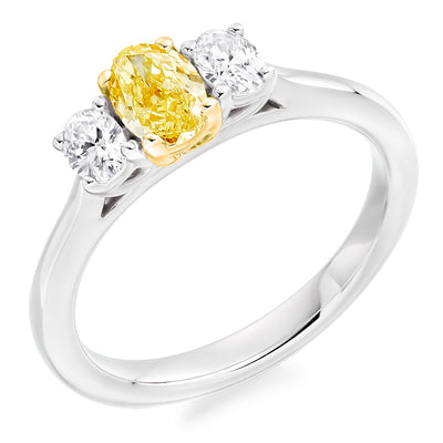 Trilogy Set with Plain Shoulders Oval Cut Trilogy Ring, 0.50ct