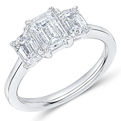 Traditional Trilogy Emerald Cut Trilogy Ring, 1.0ct