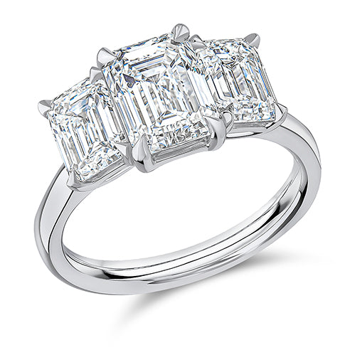 Three-Stone Trilogy Emerald Cut Trilogy Ring
