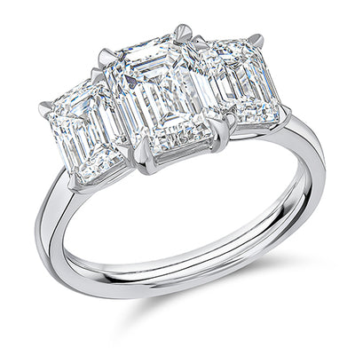 Three-Stone Trilogy Emerald Cut Trilogy Ring