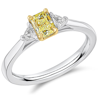Plain-Band Trilogy Radiant Cut Trilogy Ring 0.65ct