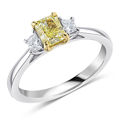 Three-Stone Trilogy Radiant Cut Trilogy Ring, 0.75ct