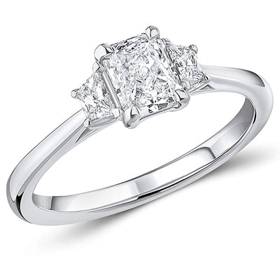 Close-Set Trilogy Radiant Cut Trilogy Ring, 0.7ct