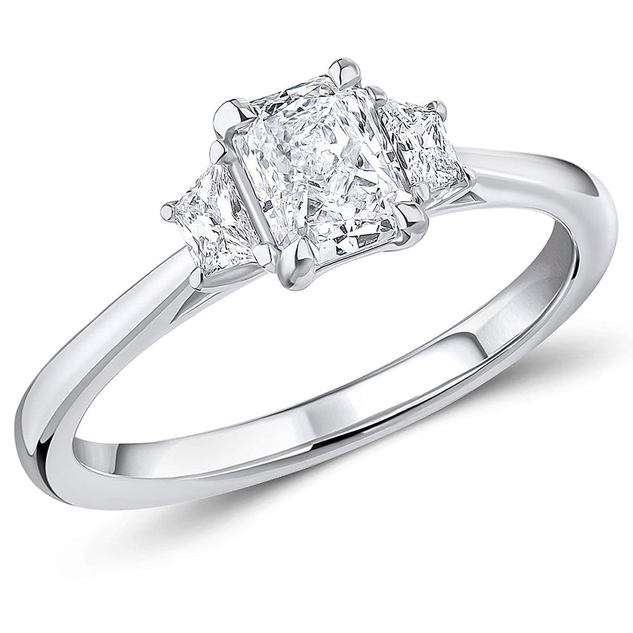 Close-Set Trilogy Radiant Cut Trilogy Ring, 0.7ct