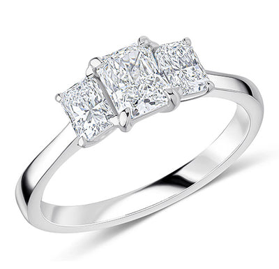 Classic Trilogy Radiant Cut Trilogy Ring