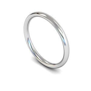 9ct White Gold Traditional Court Wedding Ring 1.5mm - Signature Weight