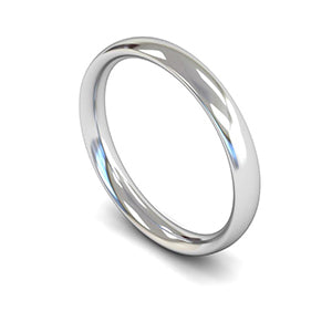 18ct White Gold Traditional Court Wedding Ring 3mm - Signature Weight