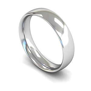 9ct White Gold Traditional Court Wedding Ring 5mm - Signature Weight