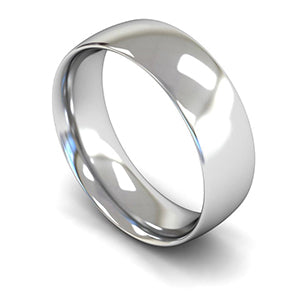 9ct White Gold Traditional Court Wedding Ring 7mm - Signature Weight