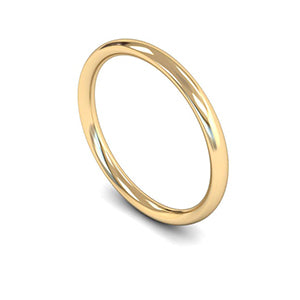 9ct Yellow Gold Traditional Court Wedding Ring 1.5mm - Light Weight