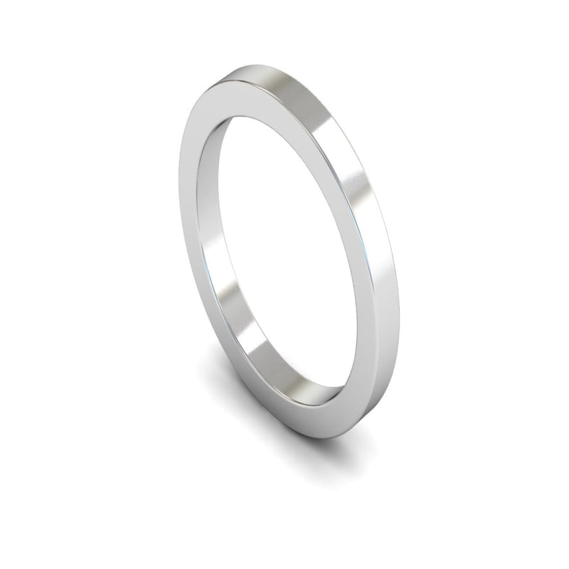 Platinum Flat Wedding Ring 2.5mm - Heavy Weight