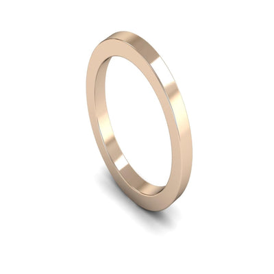 9ct Rose Gold Flat Wedding Ring 2.5mm - Heavy Weight