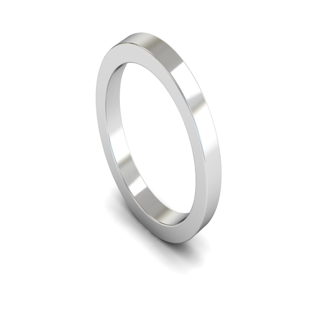 Platinum Flat Wedding Ring 3mm - Heavy Weight
