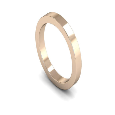 9ct Rose Gold Flat Wedding Ring 3mm - Heavy Weight