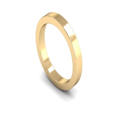 14ct Yellow Gold Flat Wedding Ring 3mm - Heavy Weight