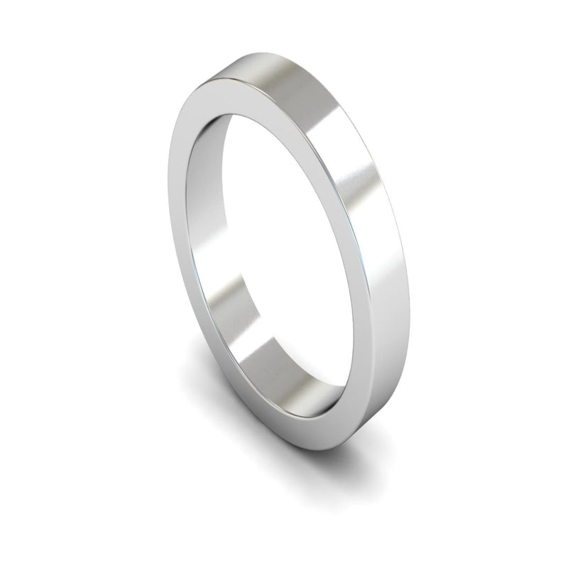 Platinum Flat Wedding Ring 4mm - Heavy Weight