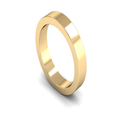 14ct Yellow Gold Flat Wedding Ring 4mm - Heavy Weight