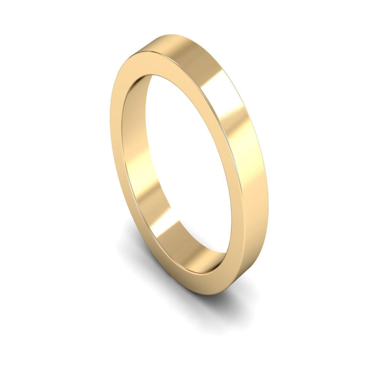 18ct Yellow Gold Flat Wedding Ring 4mm - Heavy Weight