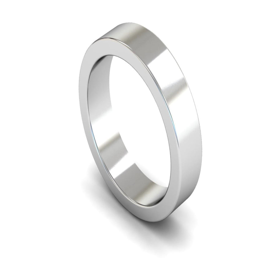18ct White Gold Flat Wedding Ring 5mm - Heavy Weight