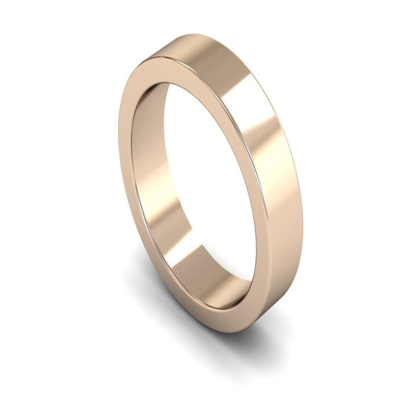 9ct Rose Gold Flat Wedding Ring 5mm - Heavy Weight