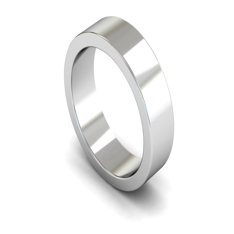 Platinum Flat Wedding Ring 6mm - Heavy Weight