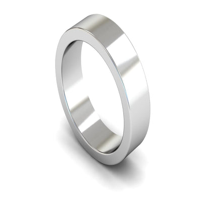 18ct White Gold Flat Wedding Ring 6mm - Heavy Weight