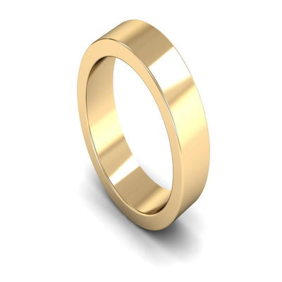 14ct Yellow Gold Flat Wedding Ring 6mm - Heavy Weight