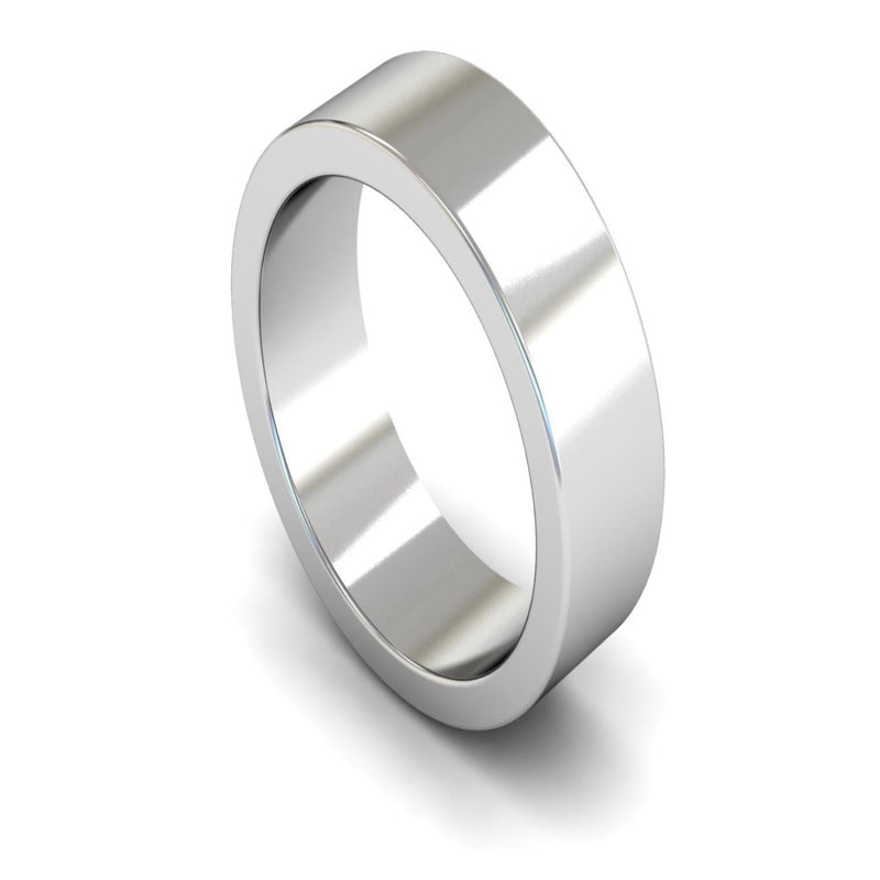 Platinum Flat Wedding Ring 7mm - Heavy Weight