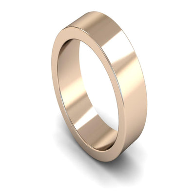 18ct Rose Gold Flat Wedding Ring 7mm - Heavy Weight
