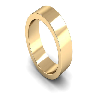 14ct Yellow Gold Flat Wedding Ring 7mm - Heavy Weight
