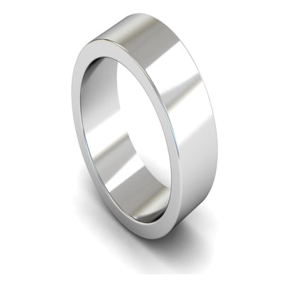 Platinum Flat Wedding Ring 8mm - Heavy Weight