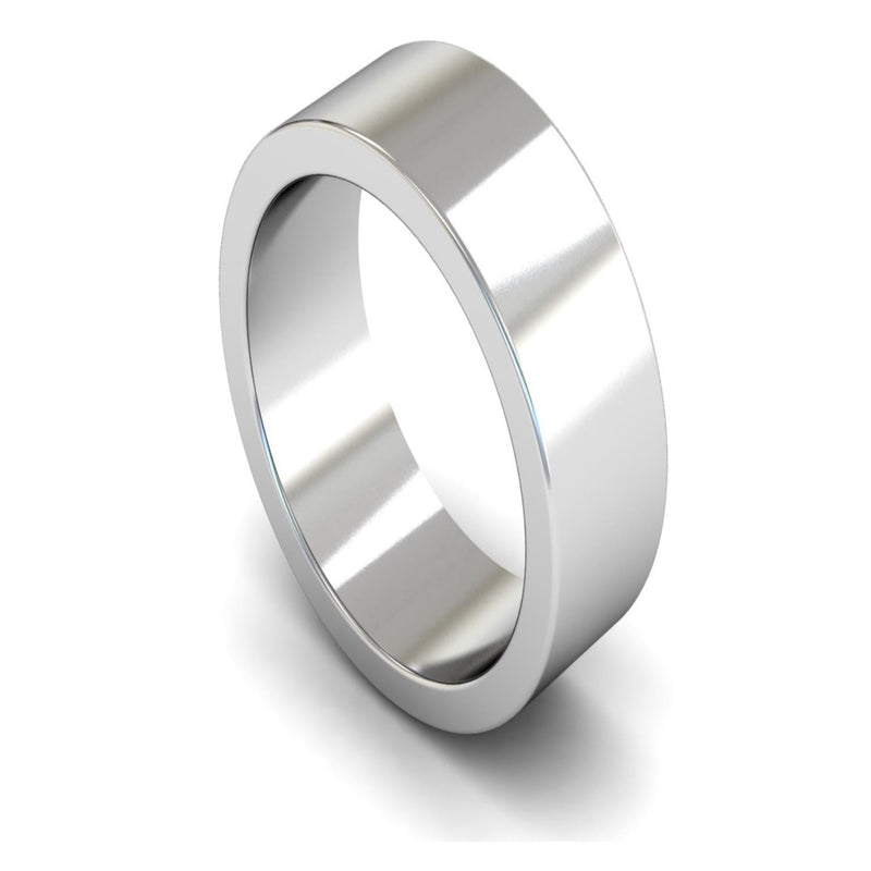 Platinum Flat Wedding Ring 8mm - Heavy Weight
