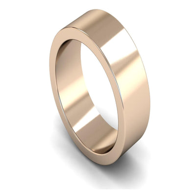 9ct Rose Gold Flat Wedding Ring 8mm - Heavy Weight