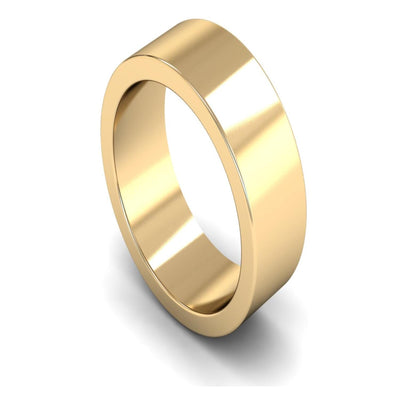 14ct Yellow Gold Flat Wedding Ring 8mm - Heavy Weight