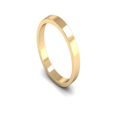 14ct Yellow Gold Flat Wedding Ring 3mm - Light Weight