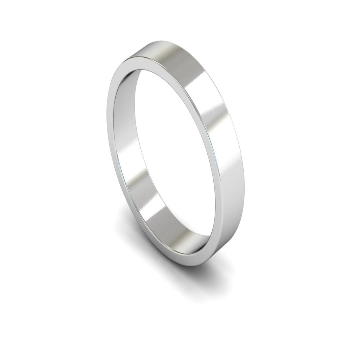 Platinum Flat Wedding Ring 4mm - Light Weight