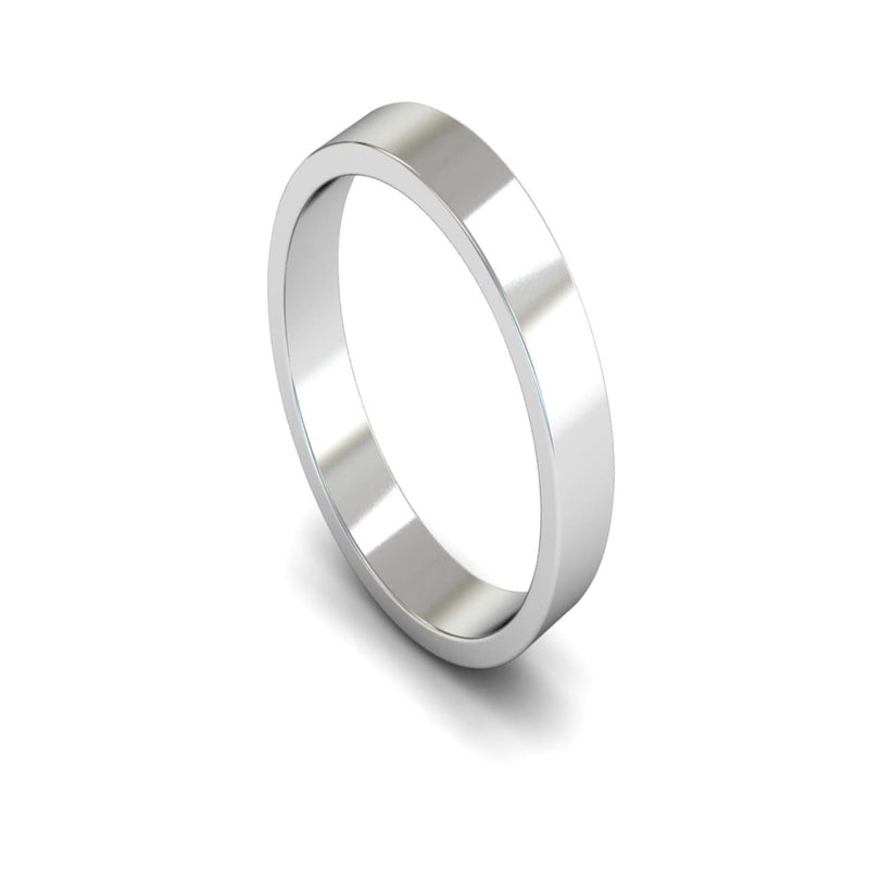 Platinum Flat Wedding Ring 4mm - Light Weight